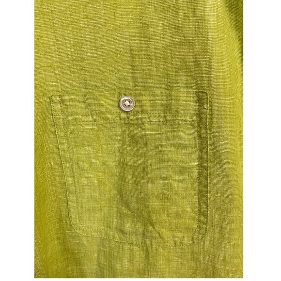 TOMMY BAHAMA LINEN BRIGHT GREEN RESORTWEAR VACATION ESSENTIAL TOP - Large - Picture 3 of 5